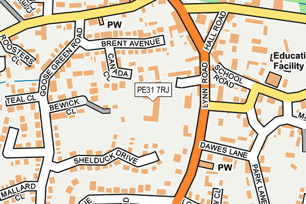 PE31 7RJ map - OS OpenMap – Local (Ordnance Survey)