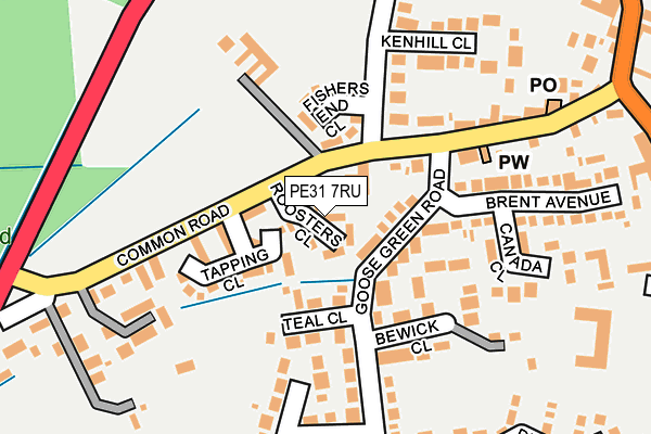 PE31 7RU map - OS OpenMap – Local (Ordnance Survey)