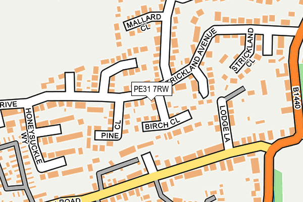 PE31 7RW map - OS OpenMap – Local (Ordnance Survey)