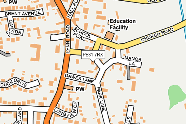 PE31 7RX map - OS OpenMap – Local (Ordnance Survey)