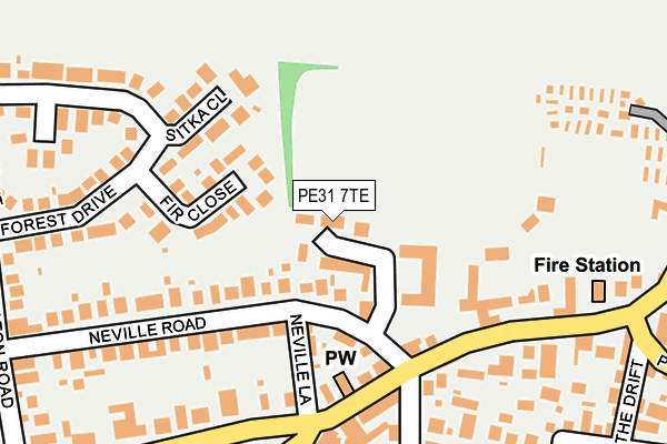 PE31 7TE map - OS OpenMap – Local (Ordnance Survey)