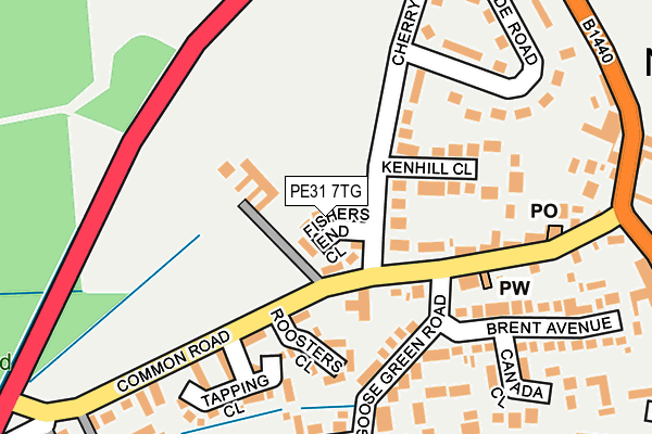 PE31 7TG map - OS OpenMap – Local (Ordnance Survey)