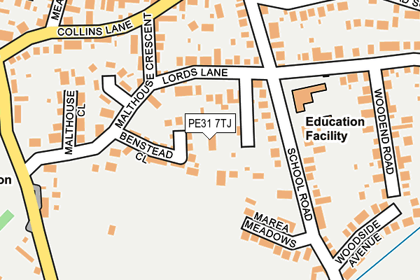 PE31 7TJ map - OS OpenMap – Local (Ordnance Survey)