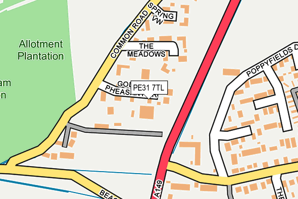 PE31 7TL map - OS OpenMap – Local (Ordnance Survey)