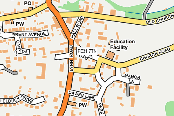 PE31 7TN map - OS OpenMap – Local (Ordnance Survey)