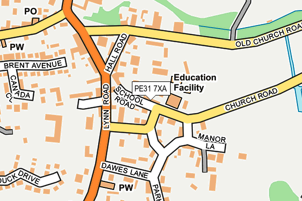 PE31 7XA map - OS OpenMap – Local (Ordnance Survey)