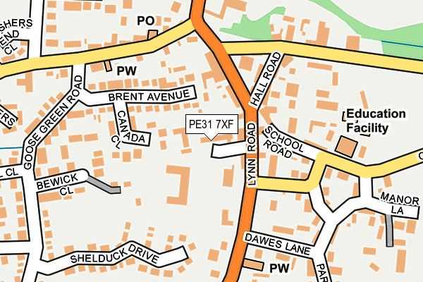 PE31 7XF map - OS OpenMap – Local (Ordnance Survey)