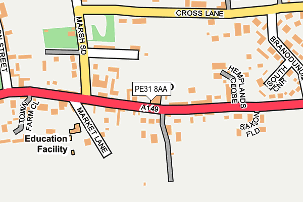 PE31 8AA map - OS OpenMap – Local (Ordnance Survey)