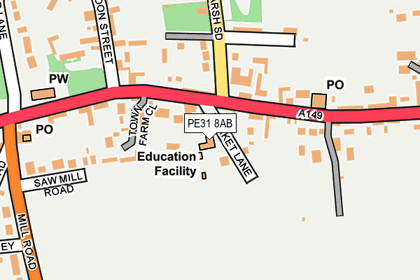 PE31 8AB map - OS OpenMap – Local (Ordnance Survey)