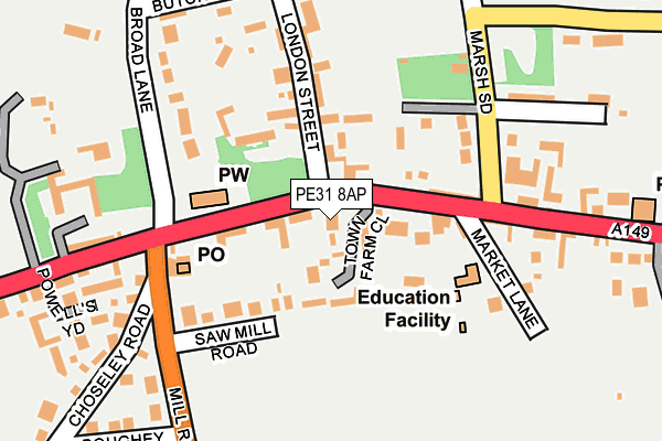 PE31 8AP map - OS OpenMap – Local (Ordnance Survey)
