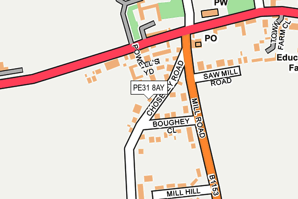PE31 8AY map - OS OpenMap – Local (Ordnance Survey)