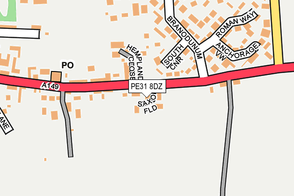PE31 8DZ map - OS OpenMap – Local (Ordnance Survey)
