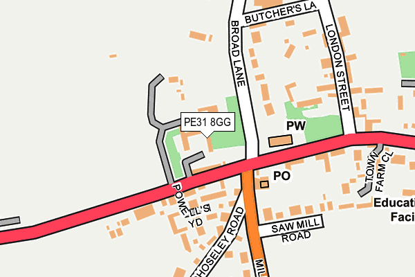 PE31 8GG map - OS OpenMap – Local (Ordnance Survey)