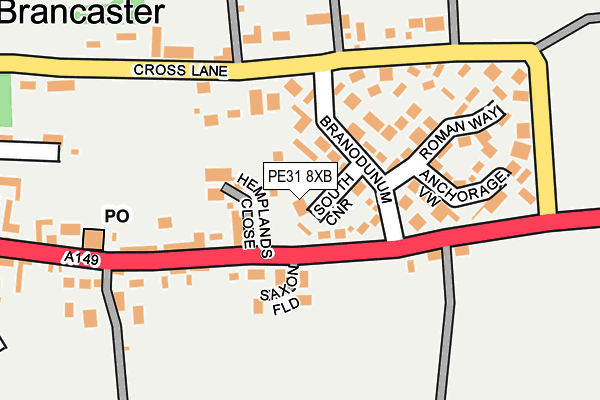 PE31 8XB map - OS OpenMap – Local (Ordnance Survey)