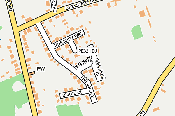 PE32 1DJ map - OS OpenMap – Local (Ordnance Survey)