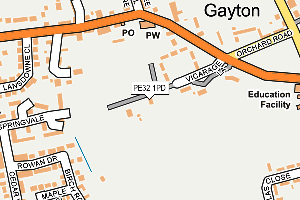 PE32 1PD map - OS OpenMap – Local (Ordnance Survey)