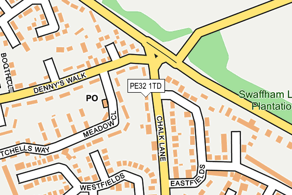 PE32 1TD map - OS OpenMap – Local (Ordnance Survey)