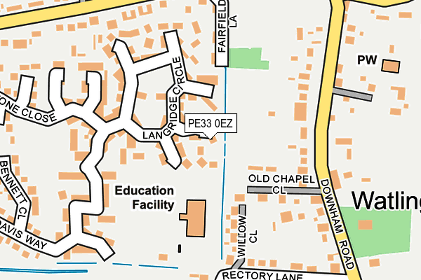 PE33 0EZ map - OS OpenMap – Local (Ordnance Survey)