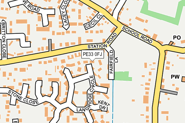 PE33 0FJ map - OS OpenMap – Local (Ordnance Survey)