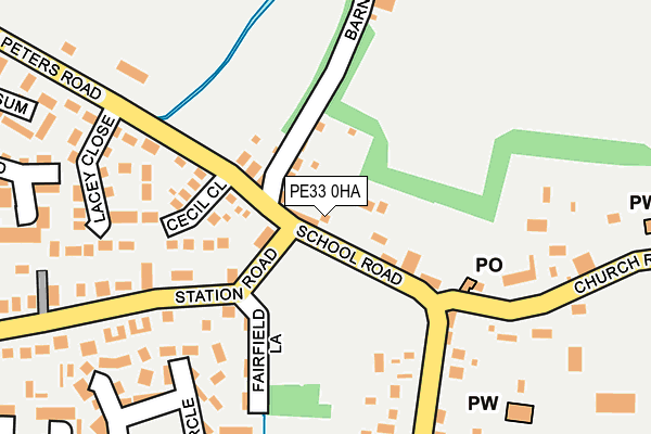 PE33 0HA map - OS OpenMap – Local (Ordnance Survey)
