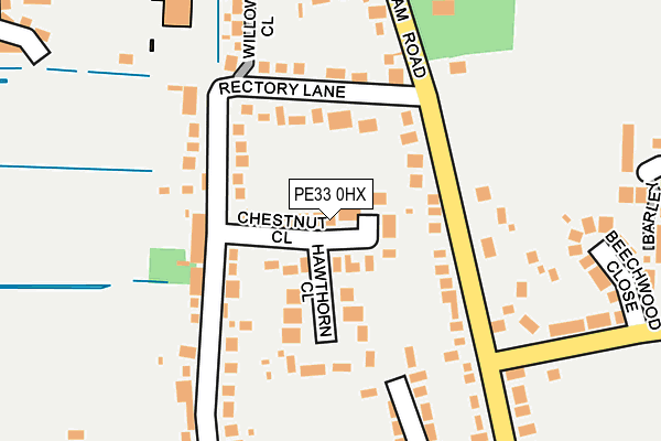 PE33 0HX map - OS OpenMap – Local (Ordnance Survey)