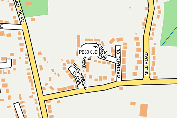 PE33 0JD map - OS OpenMap – Local (Ordnance Survey)