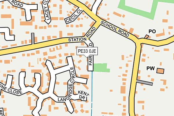 PE33 0JE map - OS OpenMap – Local (Ordnance Survey)