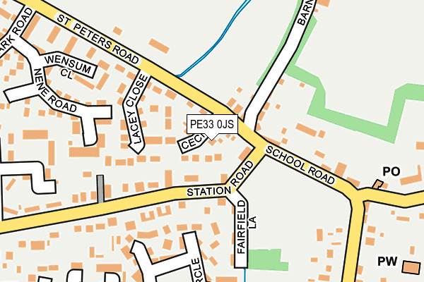 PE33 0JS map - OS OpenMap – Local (Ordnance Survey)