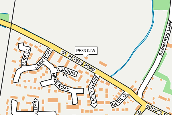 PE33 0JW map - OS OpenMap – Local (Ordnance Survey)