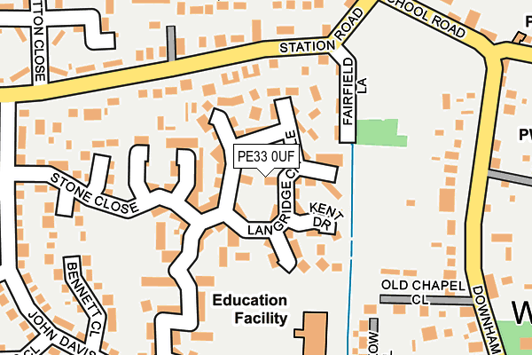 PE33 0UF map - OS OpenMap – Local (Ordnance Survey)