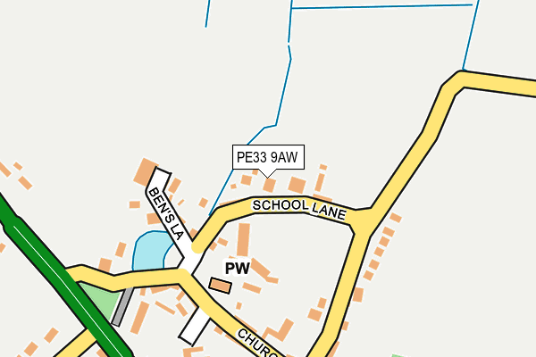 PE33 9AW map - OS OpenMap – Local (Ordnance Survey)