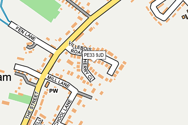 PE33 9JD map - OS OpenMap – Local (Ordnance Survey)