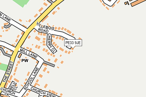 PE33 9JE map - OS OpenMap – Local (Ordnance Survey)