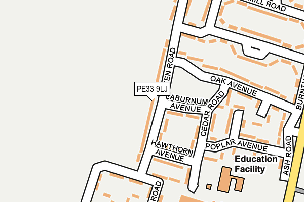 PE33 9LJ map - OS OpenMap – Local (Ordnance Survey)