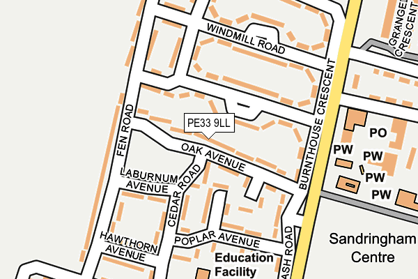 PE33 9LL map - OS OpenMap – Local (Ordnance Survey)