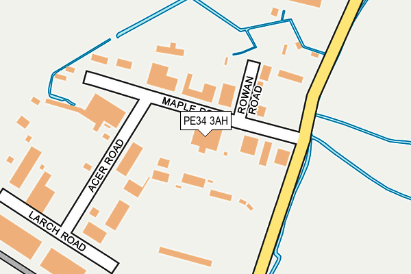 PE34 3AH map - OS OpenMap – Local (Ordnance Survey)