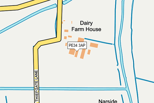 PE34 3AP map - OS OpenMap – Local (Ordnance Survey)