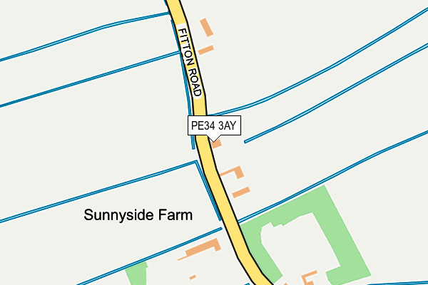 PE34 3AY map - OS OpenMap – Local (Ordnance Survey)