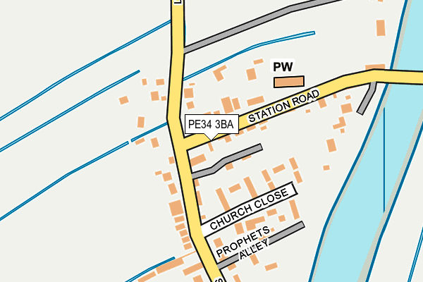 PE34 3BA map - OS OpenMap – Local (Ordnance Survey)