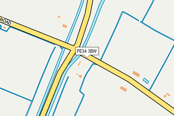 PE34 3BW map - OS OpenMap – Local (Ordnance Survey)