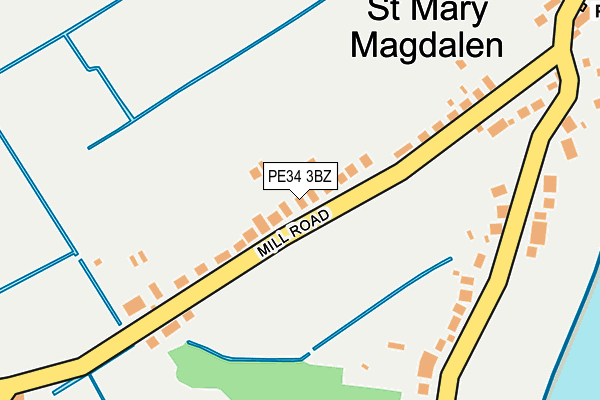 PE34 3BZ map - OS OpenMap – Local (Ordnance Survey)