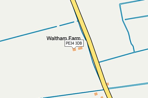 PE34 3DB map - OS OpenMap – Local (Ordnance Survey)