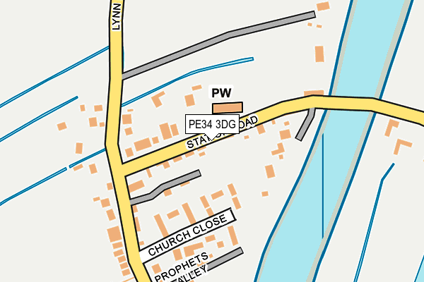 PE34 3DG map - OS OpenMap – Local (Ordnance Survey)