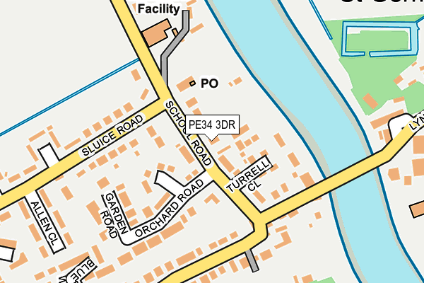 PE34 3DR map - OS OpenMap – Local (Ordnance Survey)