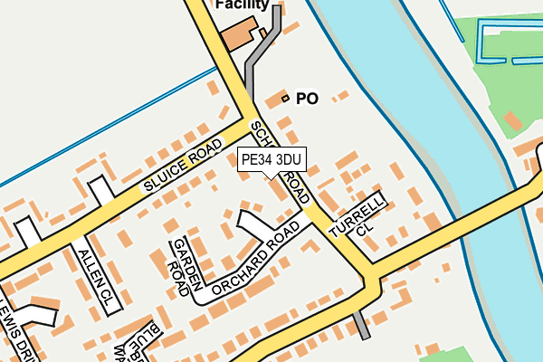 PE34 3DU map - OS OpenMap – Local (Ordnance Survey)