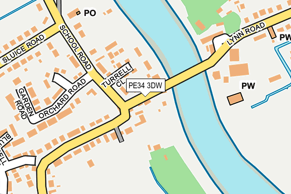 PE34 3DW map - OS OpenMap – Local (Ordnance Survey)