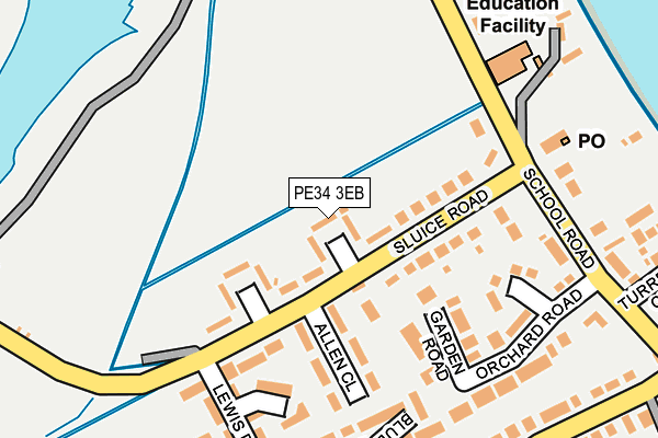 PE34 3EB map - OS OpenMap – Local (Ordnance Survey)