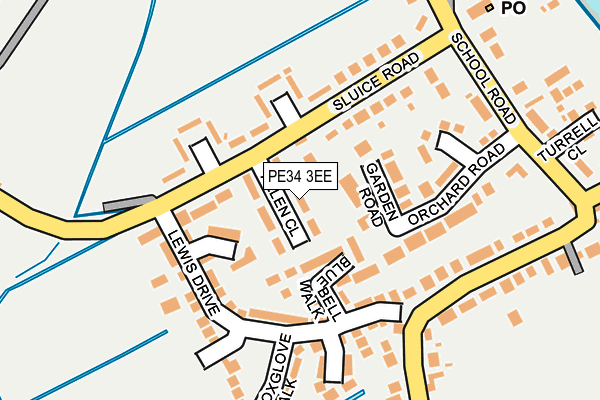 PE34 3EE map - OS OpenMap – Local (Ordnance Survey)