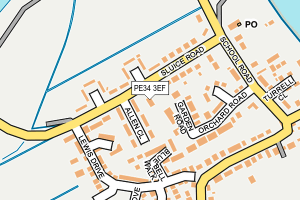 PE34 3EF map - OS OpenMap – Local (Ordnance Survey)