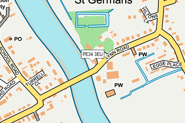 PE34 3EU map - OS OpenMap – Local (Ordnance Survey)